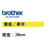 兄弟TZ-FX661标签色带 线缆 36mm<黄底/黑字>