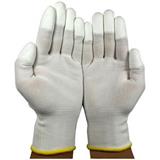 斯博瑞安 尼龙指浸PU白色分类工作手套
